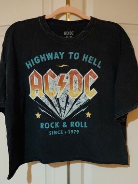 AC/DC Black Women's Highway to Hell Graphic Tee with Multicolor Print